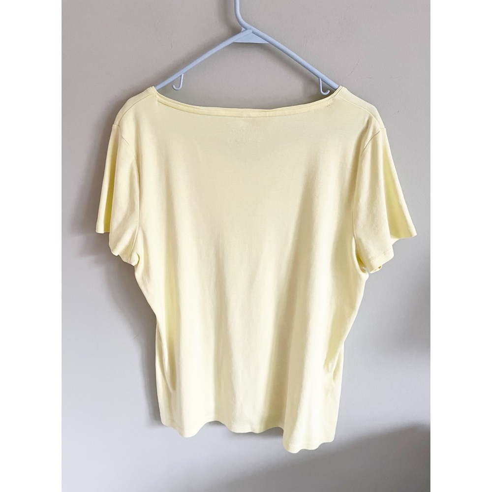 Talbots lemon π yellow v-neck Pima cotton T-shirt - Picture 2 of 6